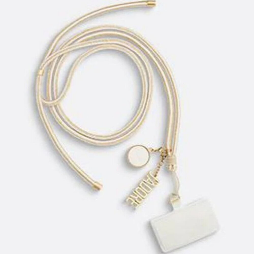 🎅🏽 Dior J’Adore Phone Case Lanyard Strap Key Ring Charm Gold and White - Picture 2 of 10